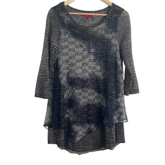 Lior Paris Women Top M Muted Tones Asymmetrical Netted Layer Whimsigoth Grunge - Picture 1 of 13